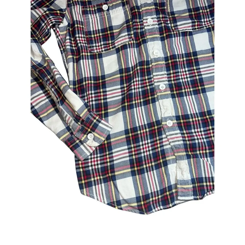 J.Crew Sportsmen's Outfitter plaid cotton preppy button long sleeve shirt SM men